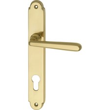 MARCHESI Drückerlochteil ALT WIEN - auf Schild PZ88, Messing pol, rechts ÖNORM