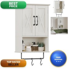 Choochoo Farmhouse Medicine Cabinet Bathroom Wall Cabinet Adjustable Shelf