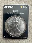 2026 APMEX 1 OZ SILVER AMERICAN EAGLE FIRST STRIKE ELIGIBLE .999 FINE