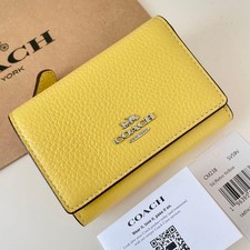 COACH Mini Wallet Three-Fold Wallet Retro Yellow