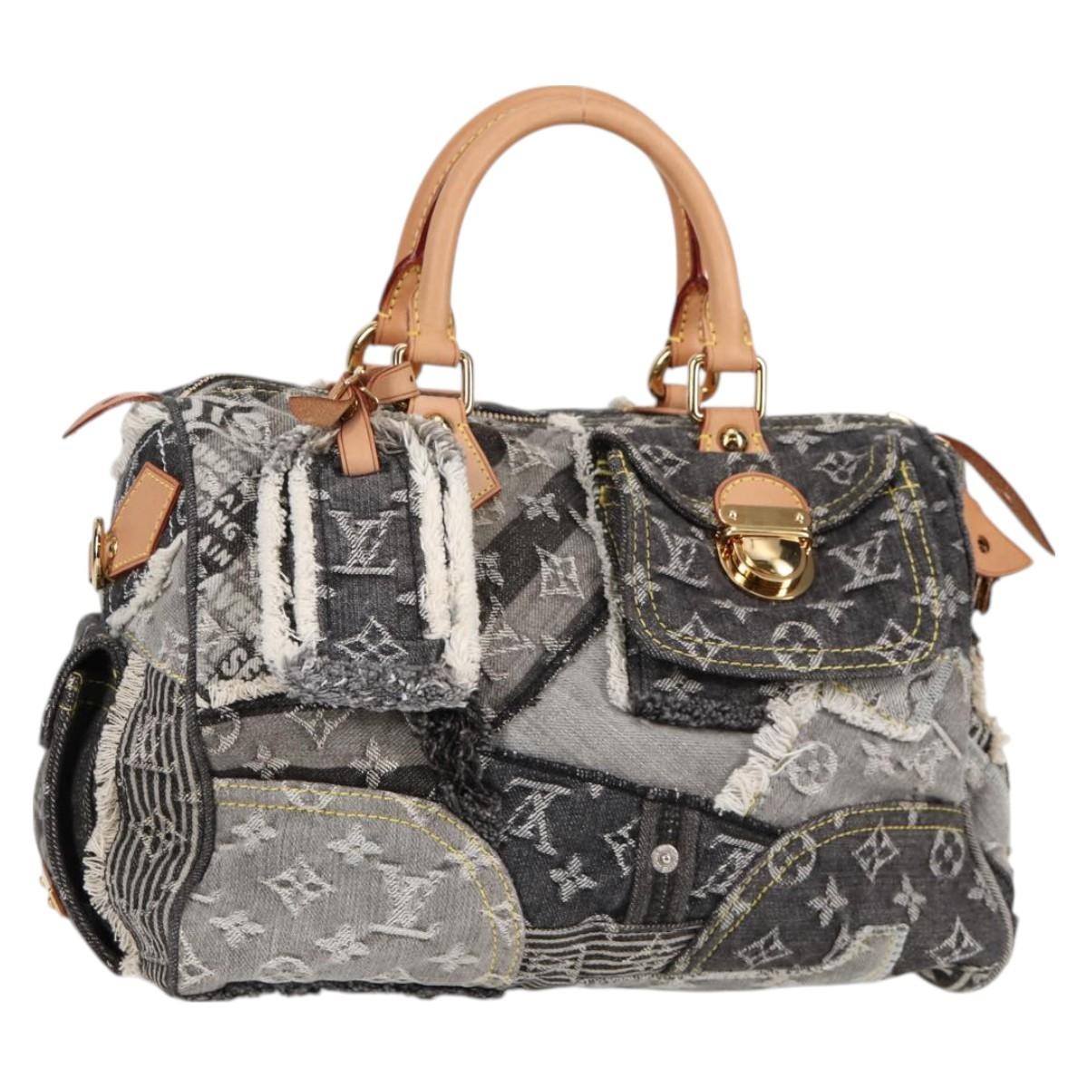 LOUIS VUITTON Monogram Denim Patchwork Speedy 30 … - image 1