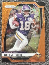 2024 Panini Prizm - Justin Jefferson #187 Orange Lazer Prizm Vikings
