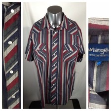Vintage 90 s Wrangler Pearl Snap Cowboy Shirt XL Striped Western Wear