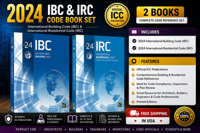 2024 IBC & IRC Code Book Set International Building & Residential Code Free Ship