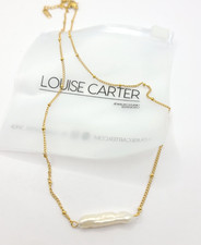 Louise Carter 14K Gold Plated Helios MOP Necklace 16.75"+ 2"