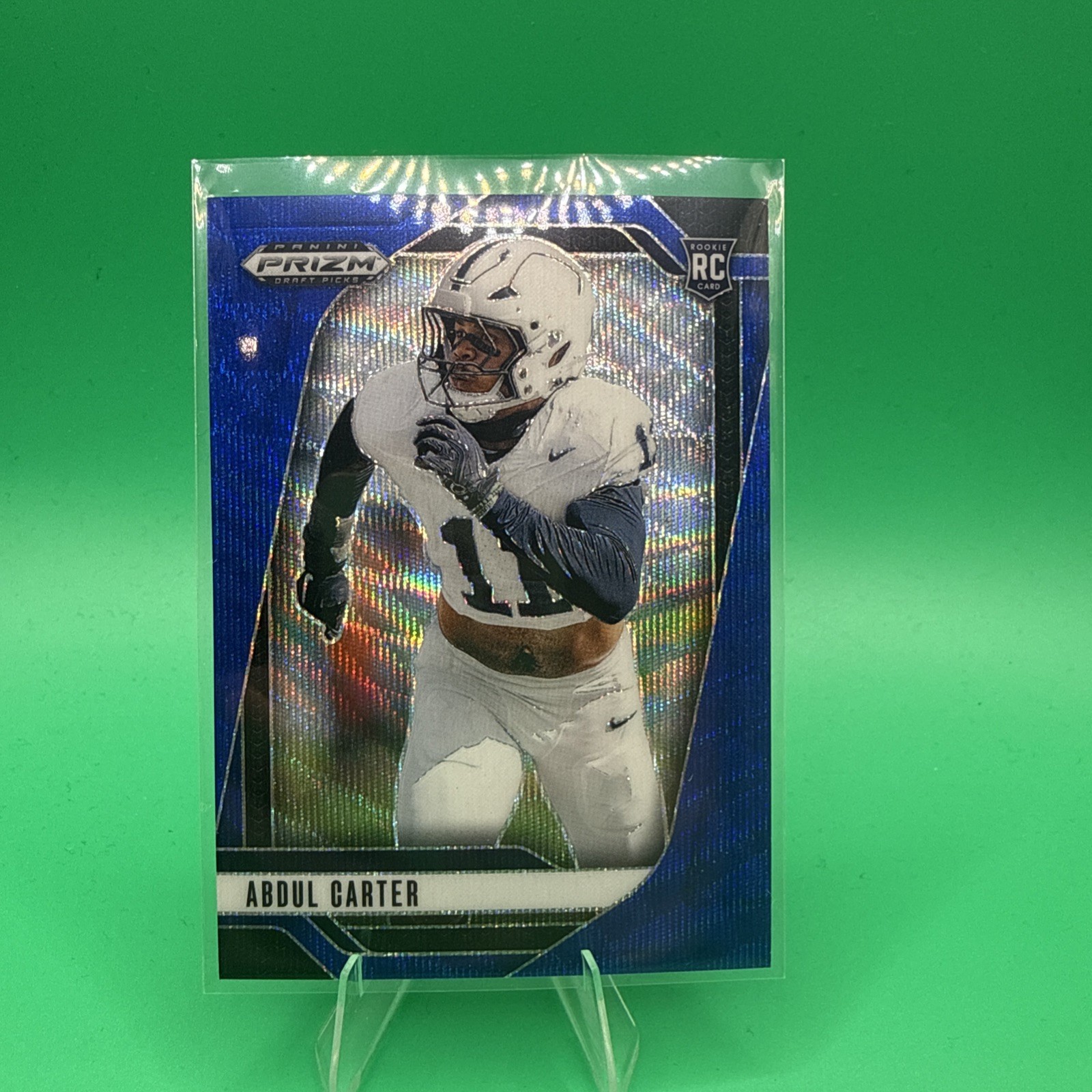 2025 Panini Prizm Draft Picks Abdul Carter RC #102 Blue Wave Prizm /299 PSU