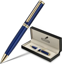 BEILUNER Blue Lacquer Gel Pen - 1 Count (Pack of 1), and 24K Gold Finish 