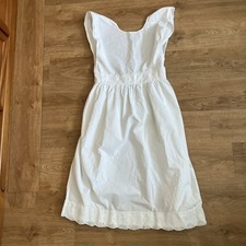 Vintage Nineteen Twenties Nurses Apron White Cotton with Lace Trim