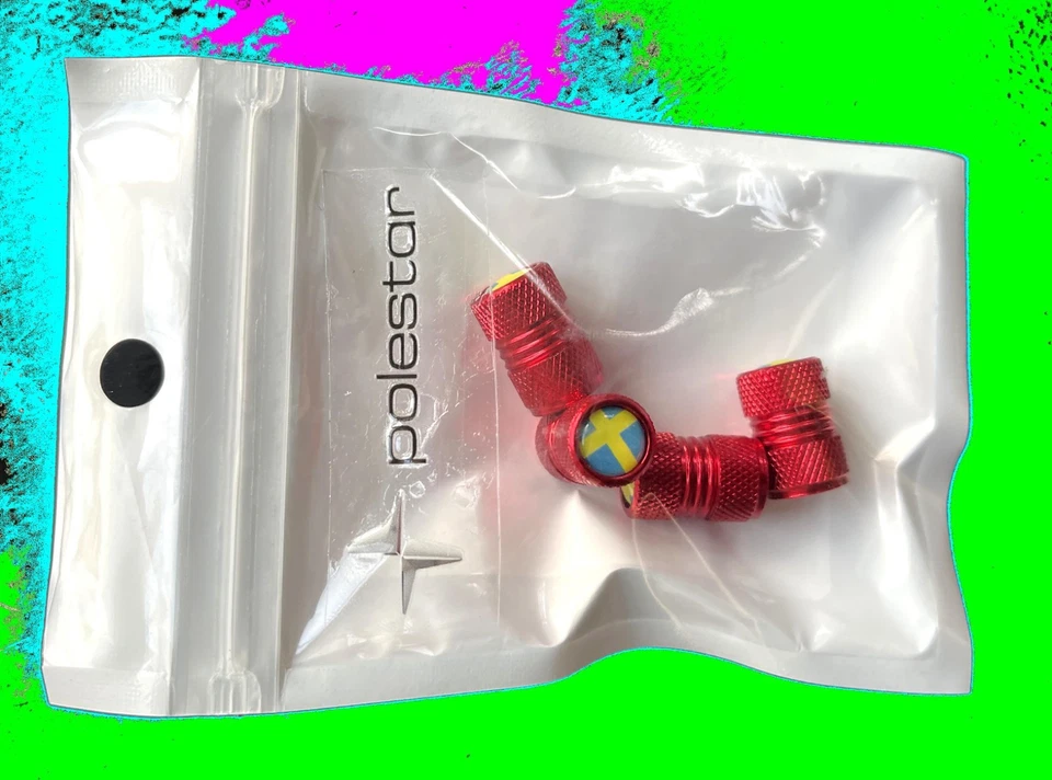 Juego de tapas de válvulas VOLVO, tapa de válvula Polestar, tapa de válvula Volvo, bandera Suecia - Imagen 2 de 4