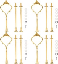 4 Sets of 3 Tier Cake Stand Hardware, 2 Style...