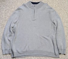 Brooks Brothers Sweater Mens XXL Gray Supima Cotton Long Sleeve 1/4 Zip Classic
