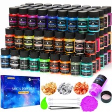 Mica Powder  63 Colors - 10g/Bottle of Natural Pigment Powder for Epoxy Resin  ...