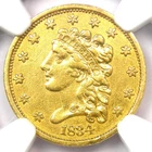1834 Classic Gold Quarter Eagle $2.50 Coin - Certified NGC XF Details - Rare!