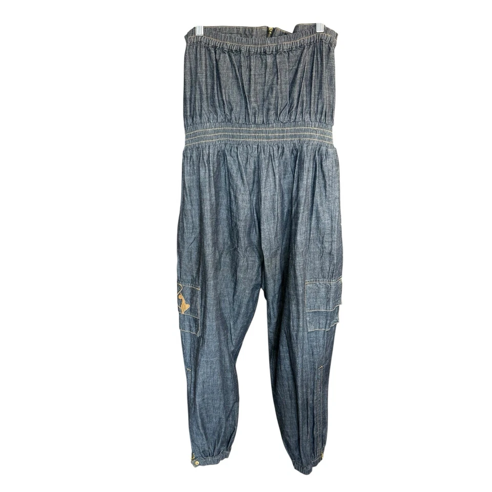 De colección Y2k Bebé Phat Sin Tirantes Para Mujer Denim Mameluco Mono 13 Prendas de Calle Informales Foto 4 de 4