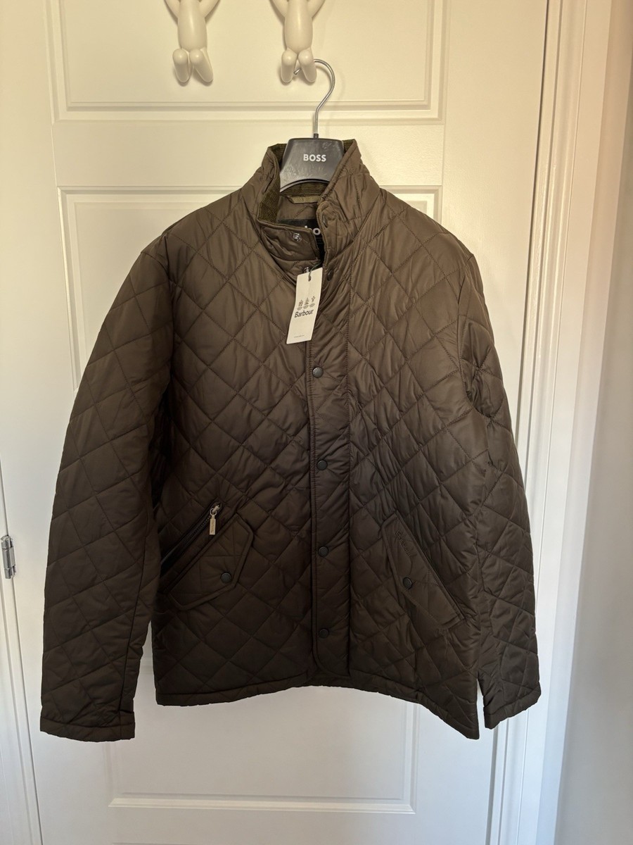 Men's New Barbour Size Small Olive Chelsea Sportsquilt Jacket
