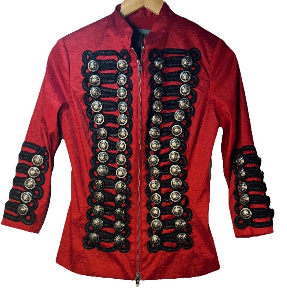 Military parade Red Chiquita Black Braiding gold J V N musician Jacket Band 4 - Image 2 of 4