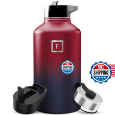 IRON FLASK Camping Hiking Hydration Flask with Straw, Wide Mouth Insulated St