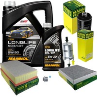 MANN-FILTER Inspektionspaket Mannol 6L Longlife 5W-30 FüR VW Transporter V