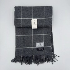 Linea Emmeti ITALIA Coperta Lancio Lana Vergine Cashmere Grigio; Nuova con etichette