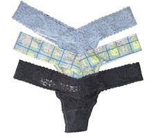 NEW HANKY PANKY DAILY LACE LOW RISE THONGS 3 PACK SZ OS