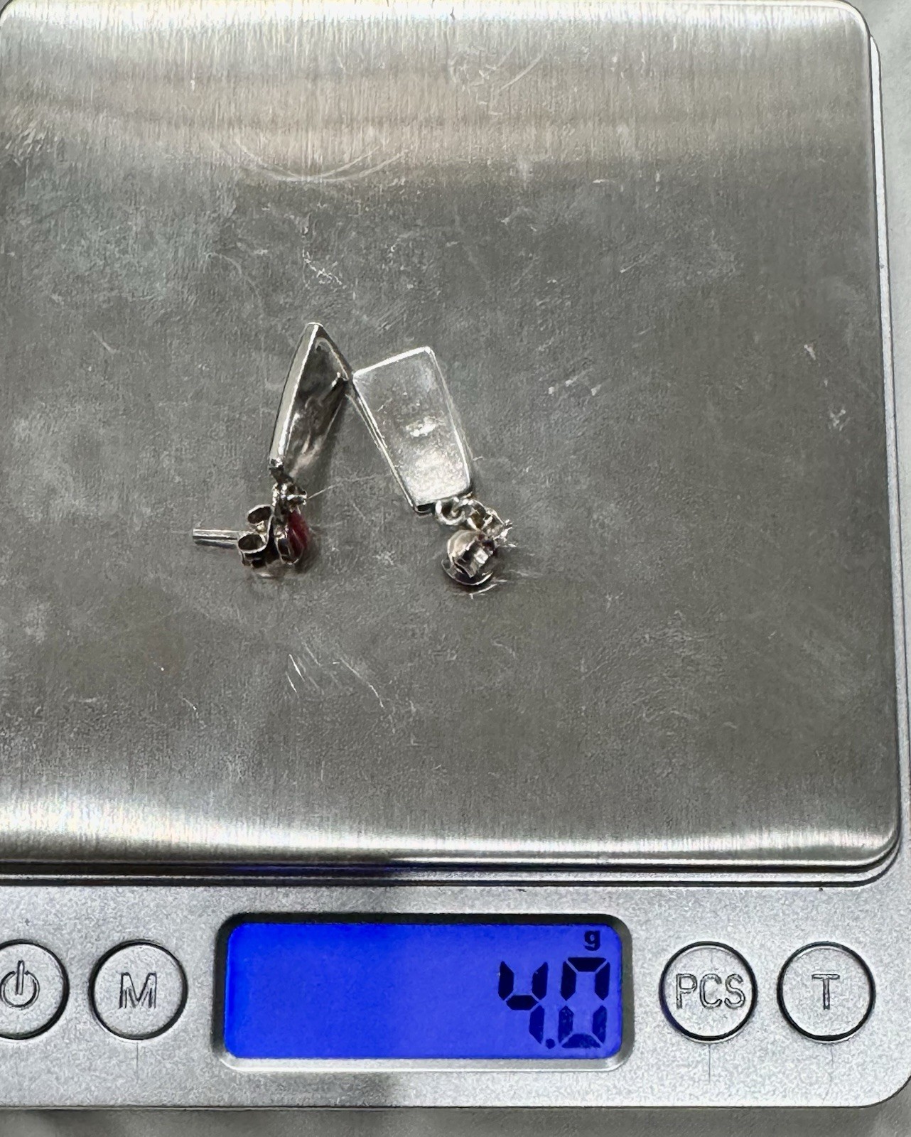 950 Silver Multi-Stone Inlay Dangle Earrings Teal… - image 4