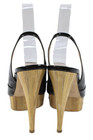 Miu Miu Womens Shiny Leather Platform Heels Slingbacks Shoes Black Size 8 — photo 3