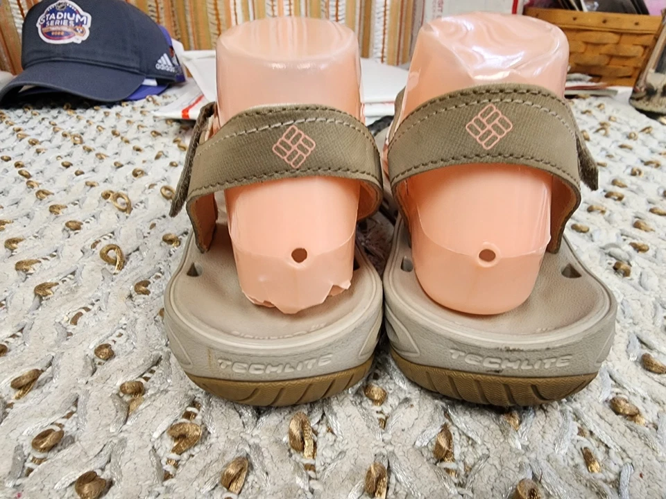 Sandalias Columbia para mujer 8 ventilaciones correa en T correas al tobillo gancho y lazo beige/bronceado talla 8 Foto 3 de 4