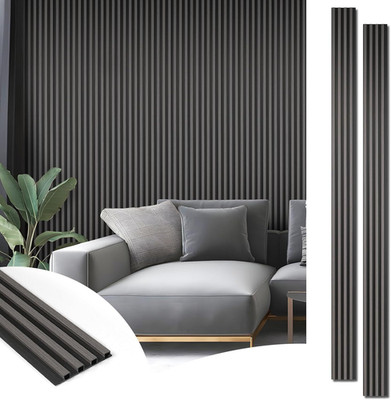 8-Pack WPC Wood Slat Wall Panel for Interior Wall Décor, 3D Wood Fluted Acoustic