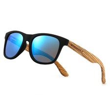 Retro Wood Polarized Sunglasses - Cool Style Matte Finish Frame with Wooden T...