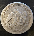 1863‑S Seated Liberty Half Dollar Civil War Silver Rare S Mint 90% Fine Grade