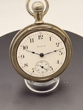 Vintage Elgin pocket watch, Circa 1909, 18s, 15J, Nickel, Runs, needs service