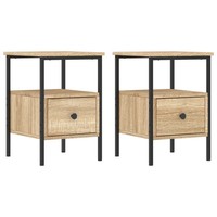 Nachttische 2 Stk. Sonoma-Eiche 34X36X50 Cm Holzwerkstoff