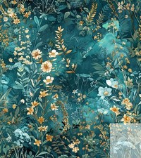 Floral Peel and Stick Wallpaper Green Flower Contact Paper 16.9inch x 118.1inch