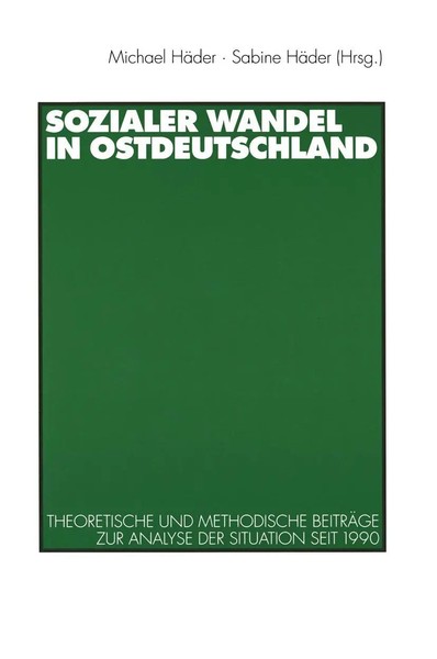 Sabine HäDer (U. A.) | Sozialer Wandel In Ostdeutschland | Taschenbuch | Deutsch-image