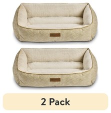  2 pack Large Dog Bed Bolster Dog Bed Large Dogs 36" x 27" Tan