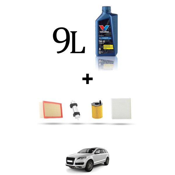 Hoffcar Wartungsset 4 Filter Und 9L ÖL FüR Audi Q7 (4L) 3.0 TDI 150KW Ab 2010-image