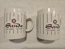 Sands Las Vegas Hotel Casino Coffee Cups Mugs Souvenir Rare Vintage Gambling