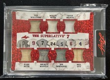 🔥 RUTH WILLIAMS MANTLE MAYS DIMAGGIO MUSIAL OTT GU /25 Leaf Superlative 7 🔥