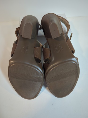 Naturalizer Tatum Open Toe Heeled Shoes Brown Women Sz 6.5 Strap Back - Picture 9 of 10