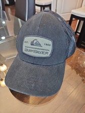 Quiksilver snapback mesh trucker hat Cap OSFM Black