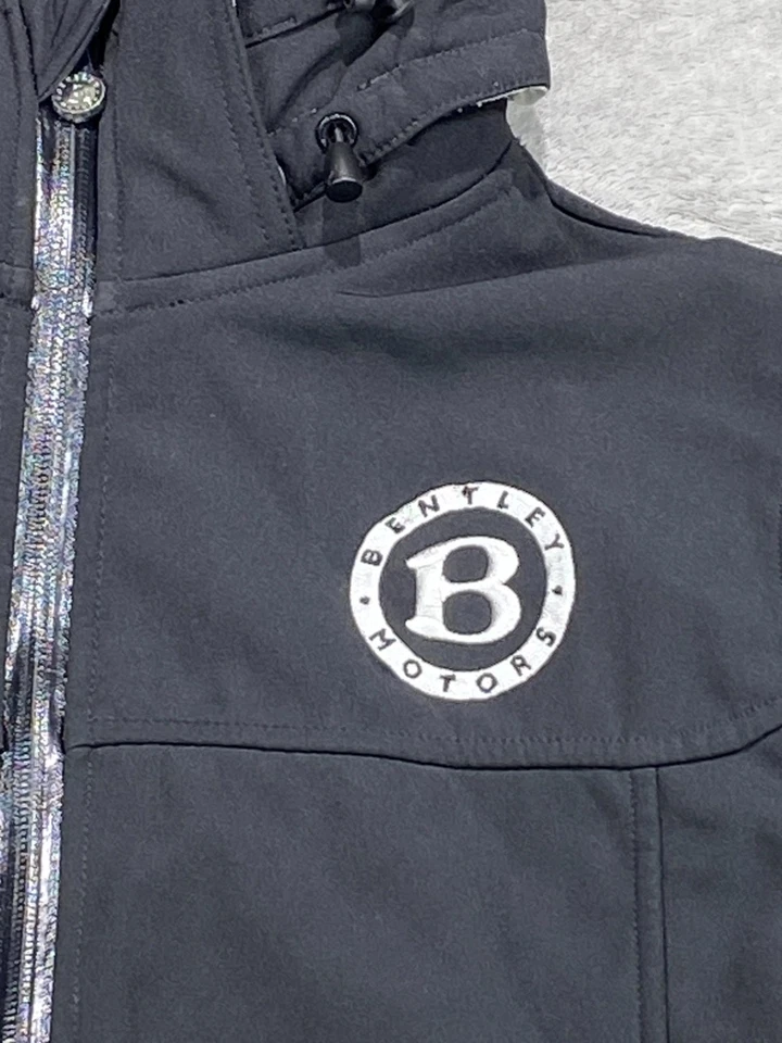 Chaqueta de carreras Bentley Motors para hombre mediana negra ligera cremallera completa con capucha Foto 2 de 4