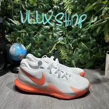 Nike Zoom Vapor Cage 4 Rafa Mens 12.5 Tennis Shoes DD1579-106 White Bright Mango