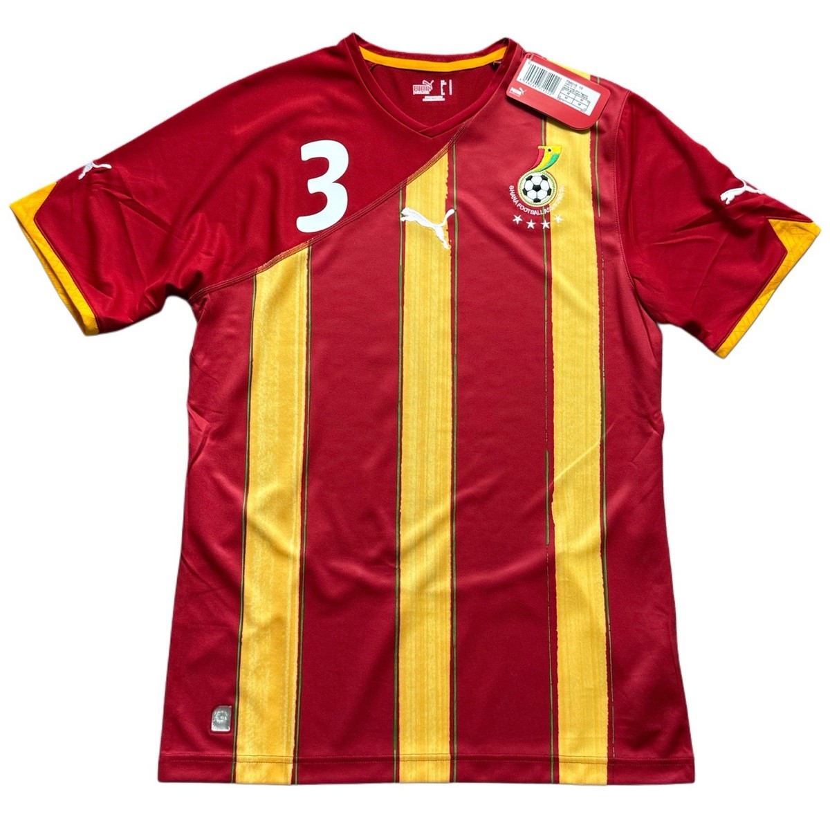 2010/11 Ghana Away Jersey #3 Asamoah Gyan Medium Puma World Cup