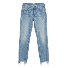 Madewell 9 High-Rise Skinny Crop Jeans Raw Step Hem Blue Wash 27 H5803