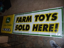 John Deer Logo Farm Toys Sold Here Sign Banner Ertl 29.5" x 92"  (7'8")