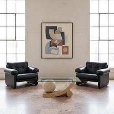 Poltrone Coronado Vintage Design Afra e Tobia Scarpa per C&B Pelle Anni 70