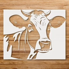 Cow Clip Art Home Decor Stencil for Rustic Farmhouse Style - StencilAir