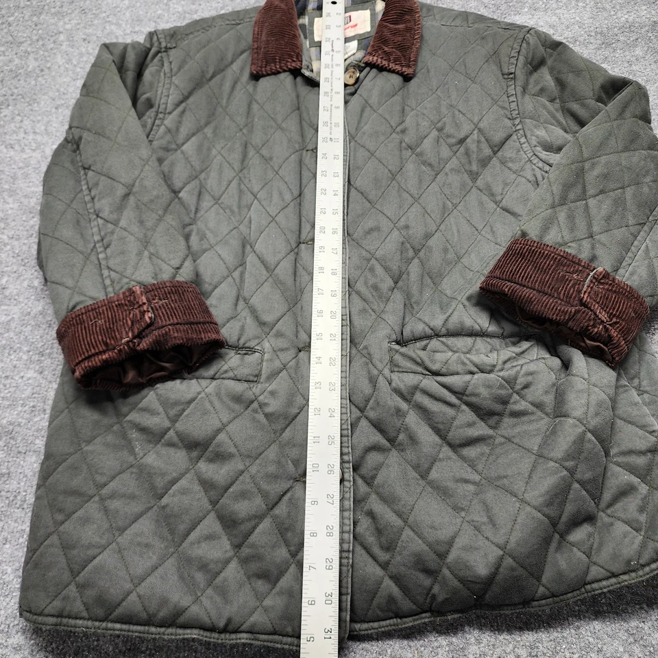 Chaqueta acolchada de franela forrada de manga larga con botones Faded Glory para mujer talla L Tarea Foto 3 de 4