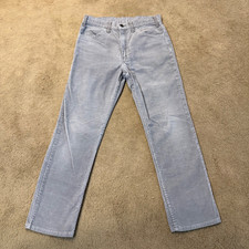 Vintage Levis Corduroy Pants 80s Mens 519 Gray Size 31x29 White Tab Made in USA