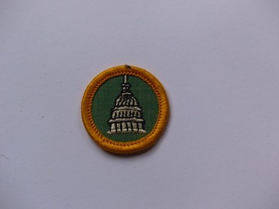 Used Vintage Girl Scouts Active Citizen Proficiency Merit Badge Plastic-Back